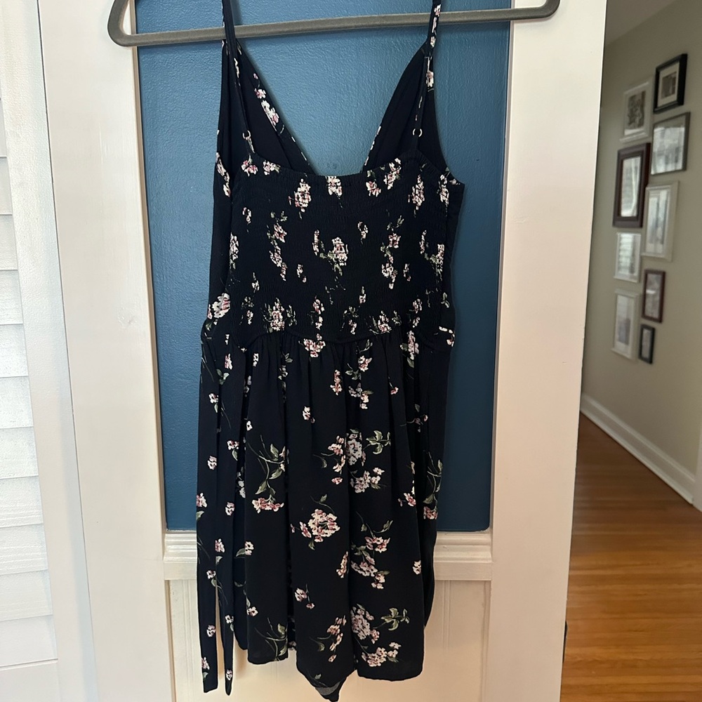 Navy Blue Floral Romper